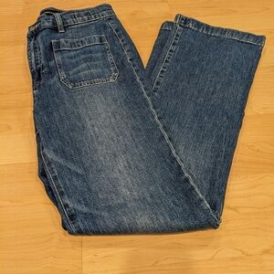 J Crew Full Length Demi Boot Jeans Patch Pocket Size 29 K8296